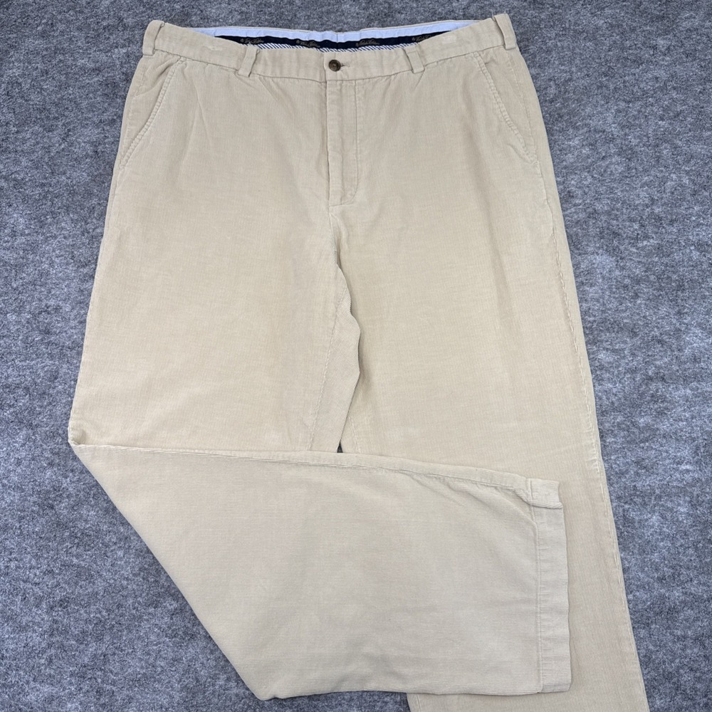 Brooks Brothers Clark corduroy pants 38x34 neutral cotton flat front trousers